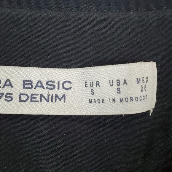 Zara Basic Black Casual Relaxed Fit Pants with Silver Buttons Size Small - Picture 5 of 12